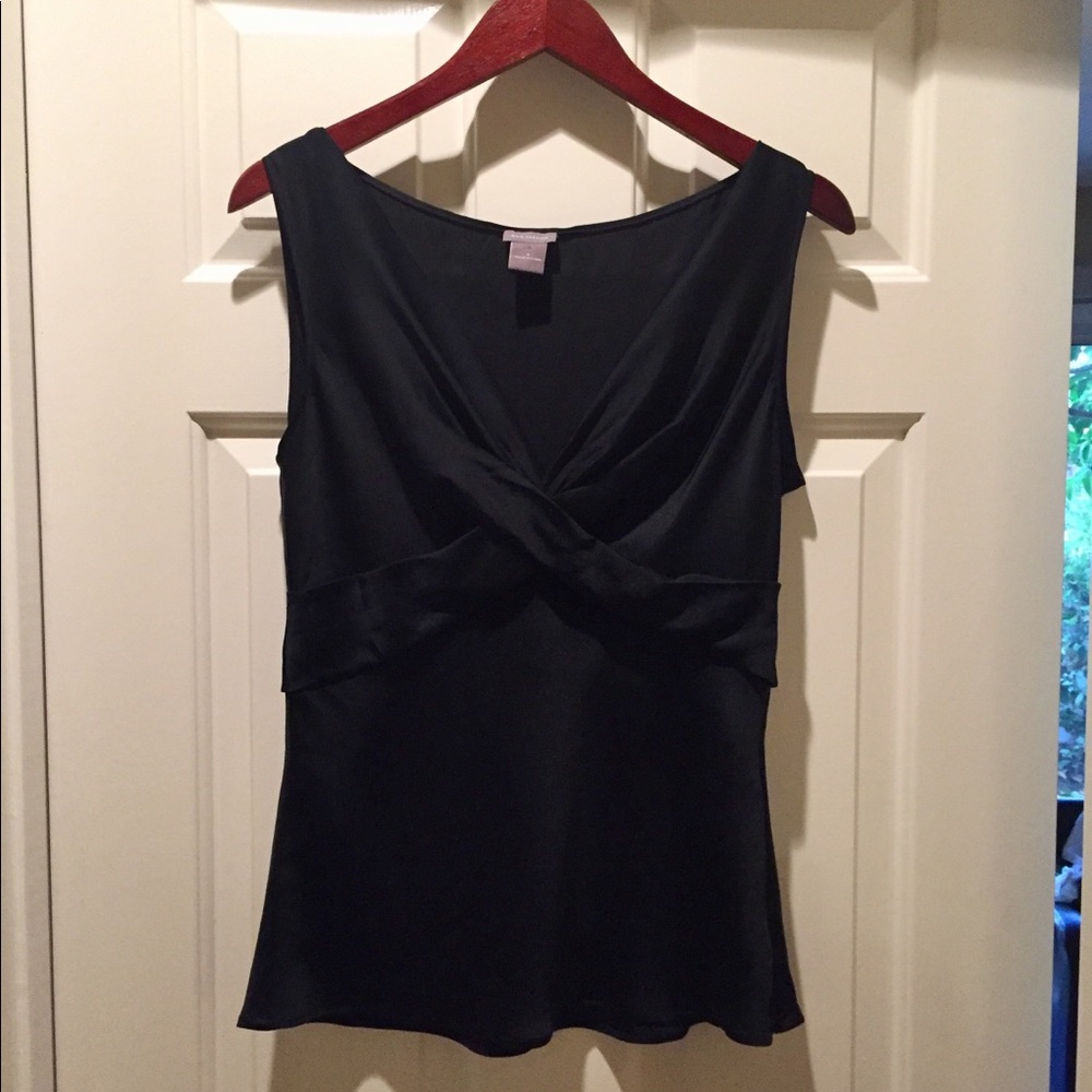 Black silk dressy tank